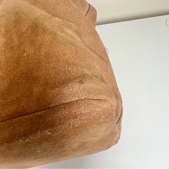 India Hicks Tan Suede Edwina Hobo Bag Purse with Gold-Tone Hardware - Picture 9 of 16
